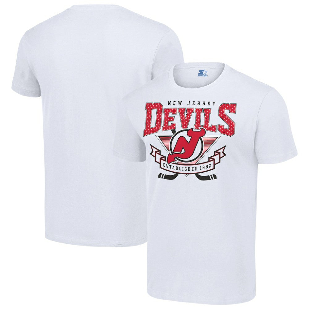 New Jersey Devils Starter Team Logo Graphic T-Shirt - White T-shirts