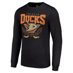 Anaheim Ducks Starter Team Logo Graphic Long Sleeve T-Shirt - Black T-shirts
