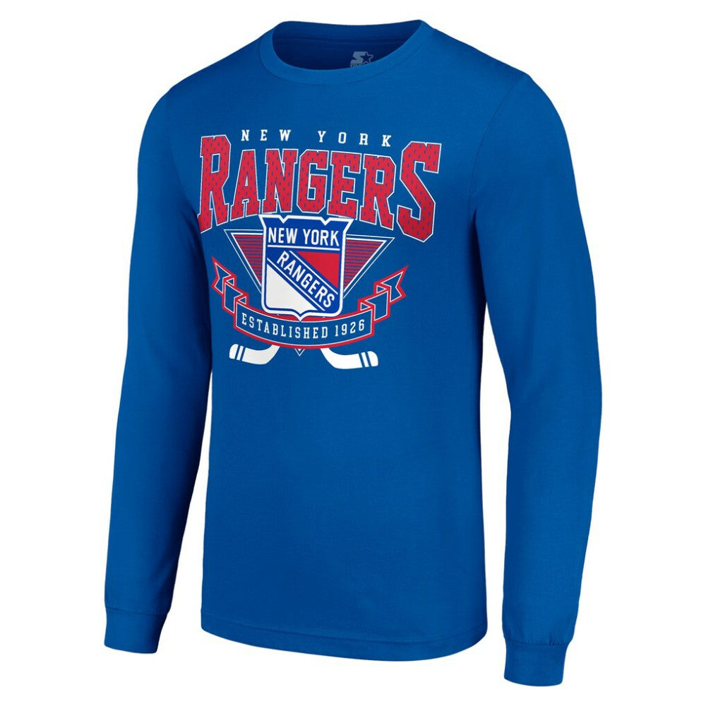New York Rangers Starter Team Logo Graphic Long Sleeve T-Shirt - Blue T-shirts