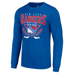 New York Rangers Starter Team Logo Graphic Long Sleeve T-Shirt - Blue T-shirts
