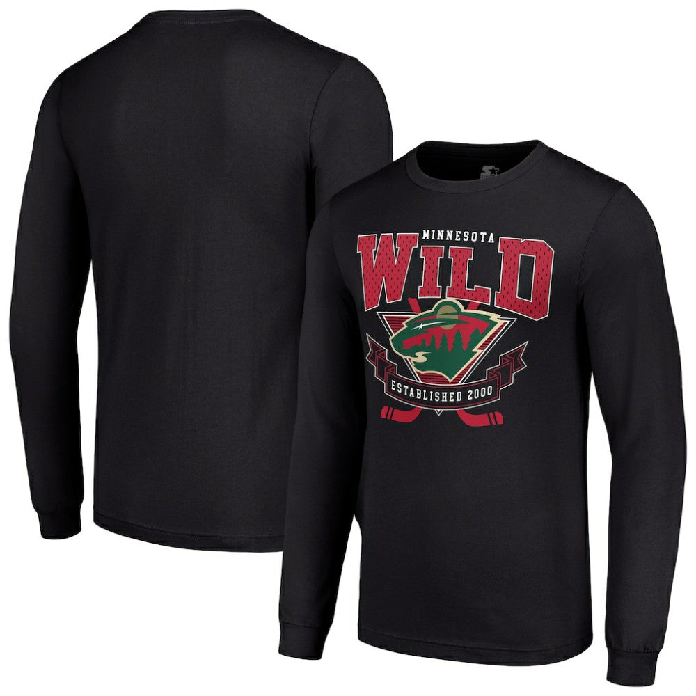 Minnesota Wild Starter Team Logo Graphic Long Sleeve T-Shirt - Black T-shirts
