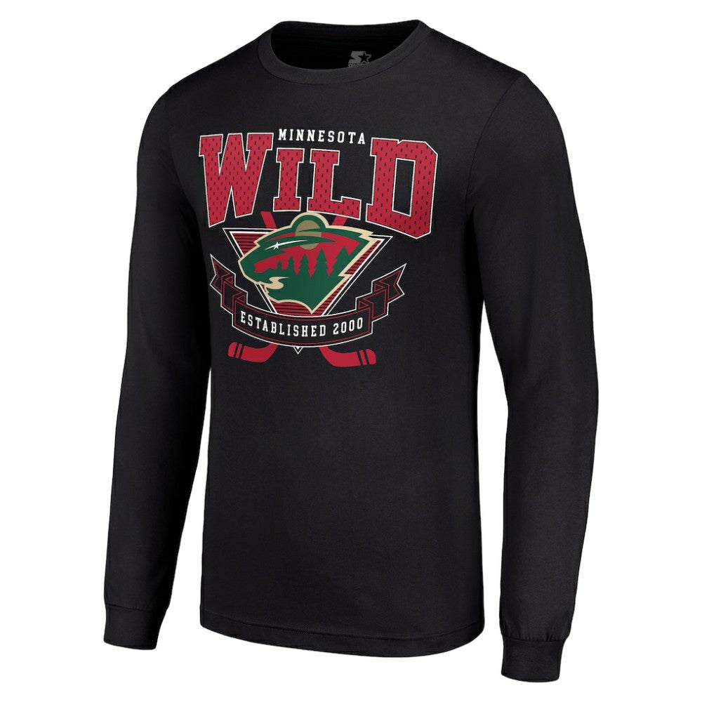 Minnesota Wild Starter Team Logo Graphic Long Sleeve T-Shirt - Black T-shirts