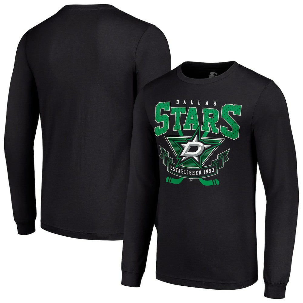 Dallas Stars Starter Team Logo Graphic Long Sleeve T-Shirt - Black T-shirts