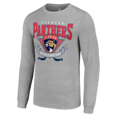Florida Panthers Starter '80s Inspired Team Logo Long Sleeve T-Shirt - Heather Gray T-shirts