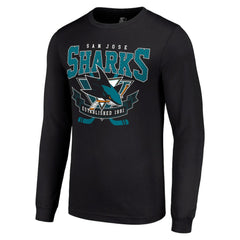 San Jose Sharks Starter Team Logo Graphic Long Sleeve T-Shirt - Black T-shirts
