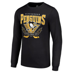 Pittsburgh Penguins Starter Team Logo Graphic Long Sleeve T-Shirt - Black T-shirts