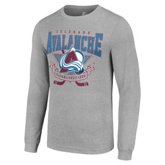 Colorado Avalanche Starter '80s Inspired Team Logo Long Sleeve T-Shirt - Heather Gray T-shirts