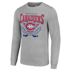 Montreal Canadiens Starter '80s Inspired Team Logo Long Sleeve T-Shirt - Heather Gray T-shirts