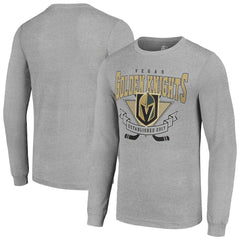 Vegas Golden Knights Starter '80s Inspired Team Logo Long Sleeve T-Shirt - Heather Gray T-shirts