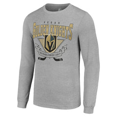 Vegas Golden Knights Starter '80s Inspired Team Logo Long Sleeve T-Shirt - Heather Gray T-shirts