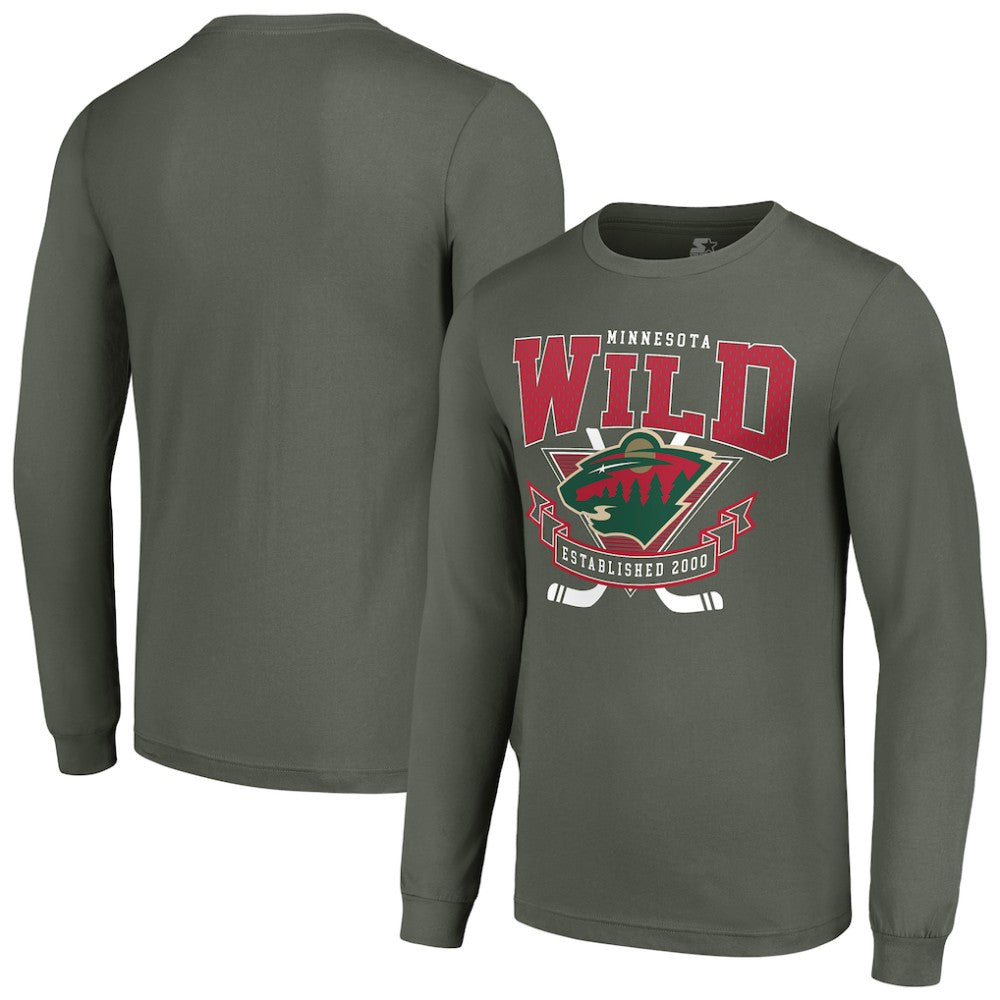 Minnesota Wild Starter Team Logo Graphic Long Sleeve T-Shirt - Olive T-shirts