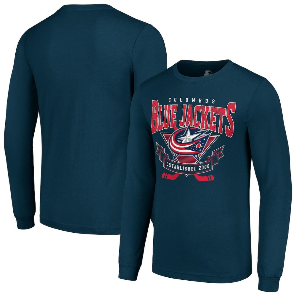 Columbus Blue Jackets Starter Team Logo Graphic Long Sleeve T-Shirt - Navy T-shirts