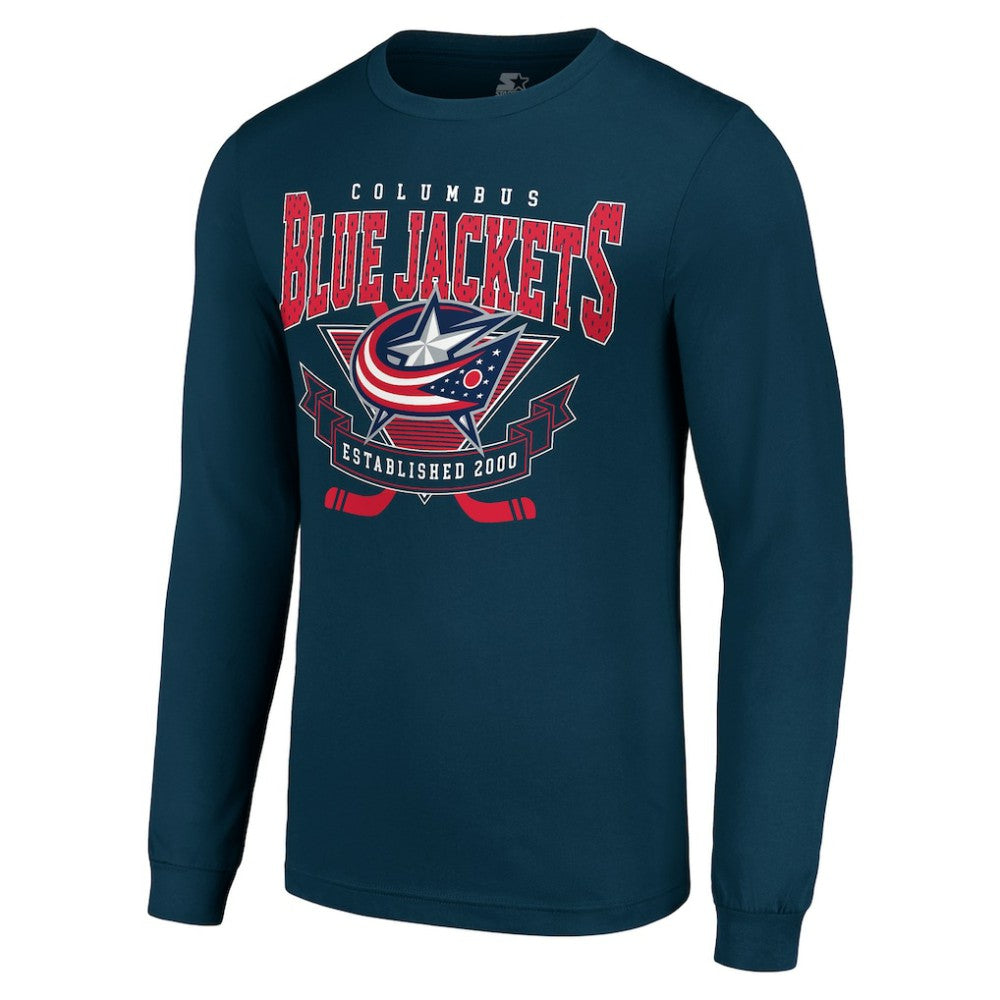 Columbus Blue Jackets Starter Team Logo Graphic Long Sleeve T-Shirt - Navy T-shirts