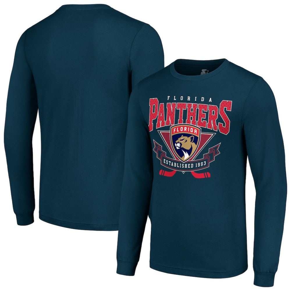 Florida Panthers Starter Team Logo Graphic Long Sleeve T-Shirt - Navy T-shirts