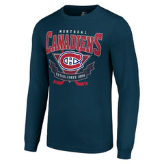 Montreal Canadiens Starter Team Logo Graphic Long Sleeve T-Shirt - Navy T-shirts