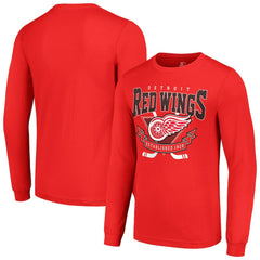 Detroit Red Wings Starter Team Logo Graphic Long Sleeve T-Shirt - Red T-shirts