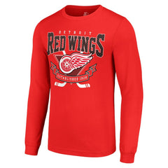Detroit Red Wings Starter Team Logo Graphic Long Sleeve T-Shirt - Red T-shirts