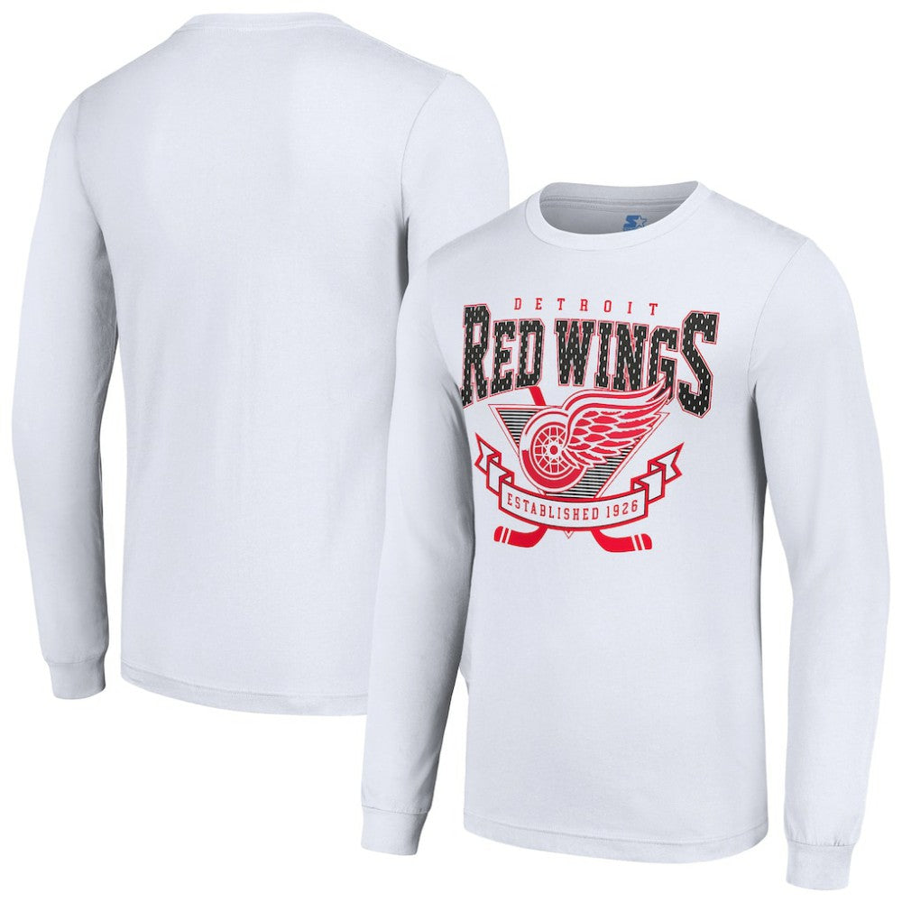 Detroit Red Wings Starter Team Logo Graphic Long Sleeve T-Shirt - White T-shirts