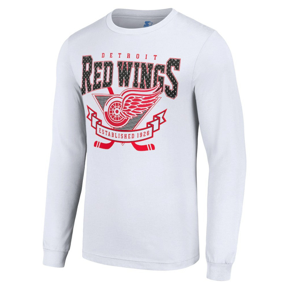 Detroit Red Wings Starter Team Logo Graphic Long Sleeve T-Shirt - White T-shirts