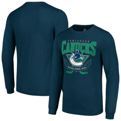 Vancouver Canucks Starter Team Logo Graphic Long Sleeve T-Shirt - Navy T-shirts