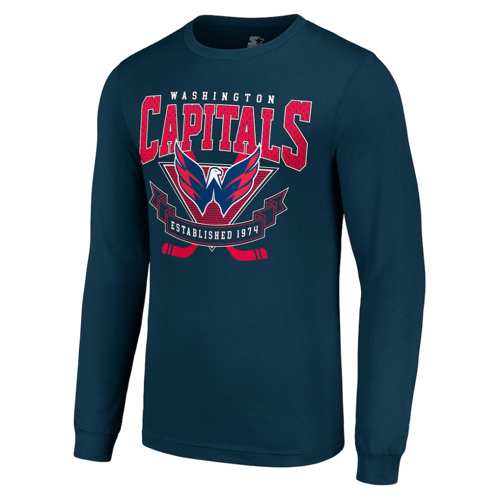 Washington Capitals Starter Team Logo Graphic Long Sleeve T-Shirt - Navy T-shirts