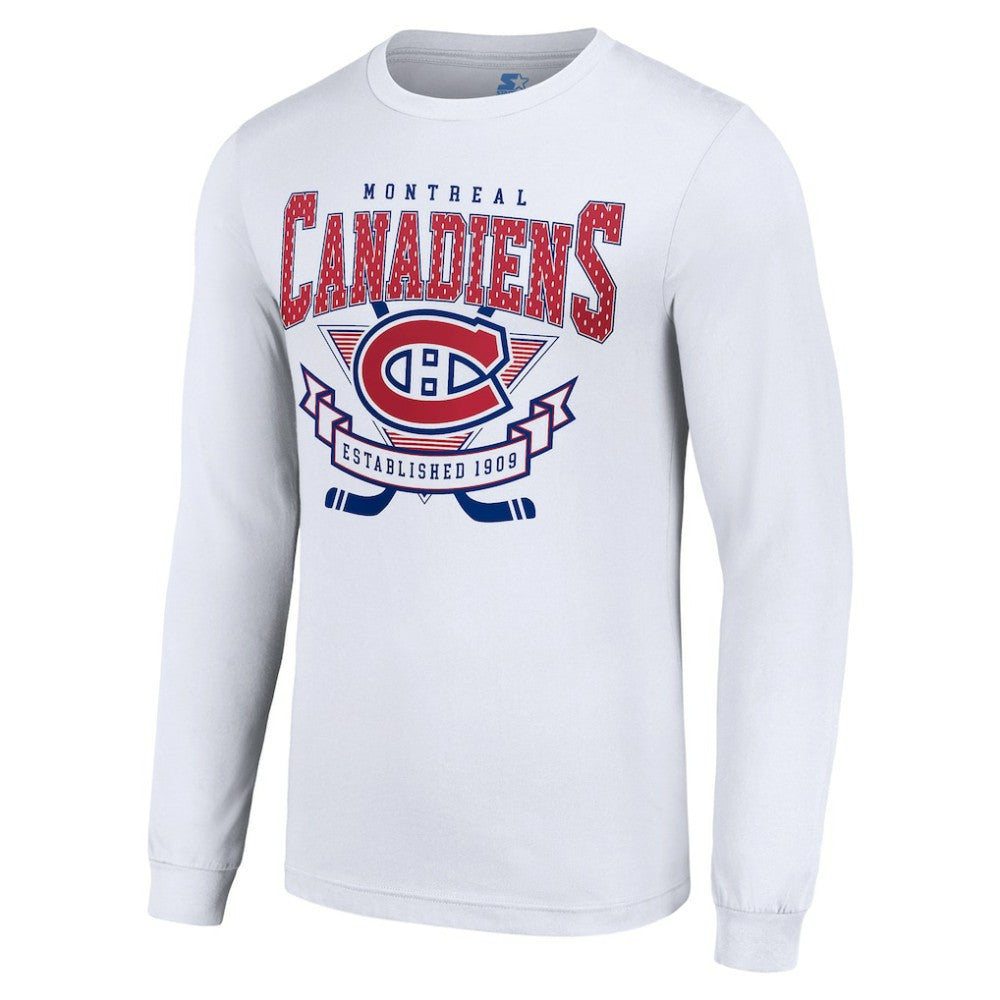Montreal Canadiens Starter Team Logo Graphic Long Sleeve T-Shirt - White T-shirts