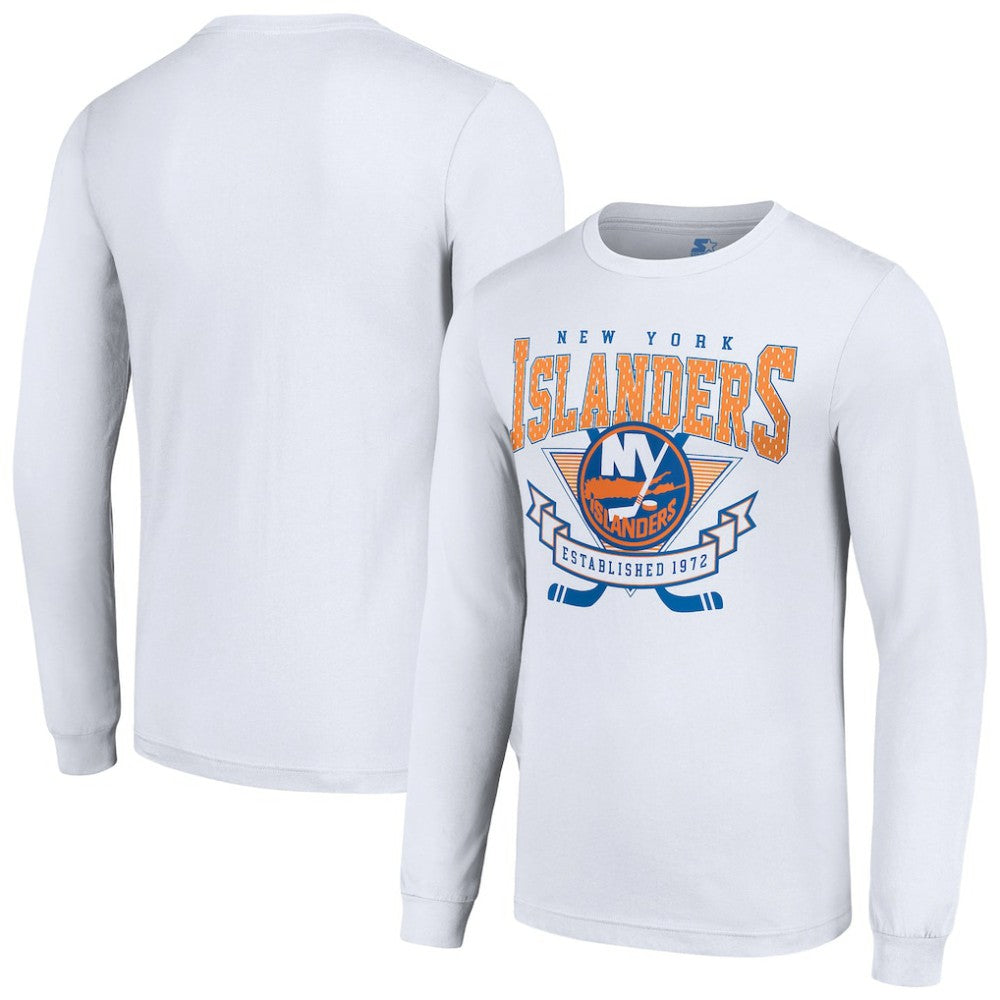 New York Islanders Starter Team Logo Graphic Long Sleeve T-Shirt - White T-shirts