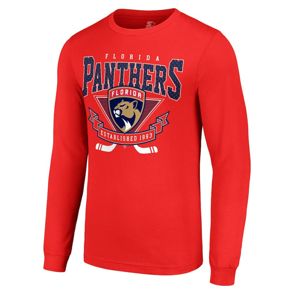 Florida Panthers Starter Team Logo Graphic Long Sleeve T-Shirt - Red T-shirts