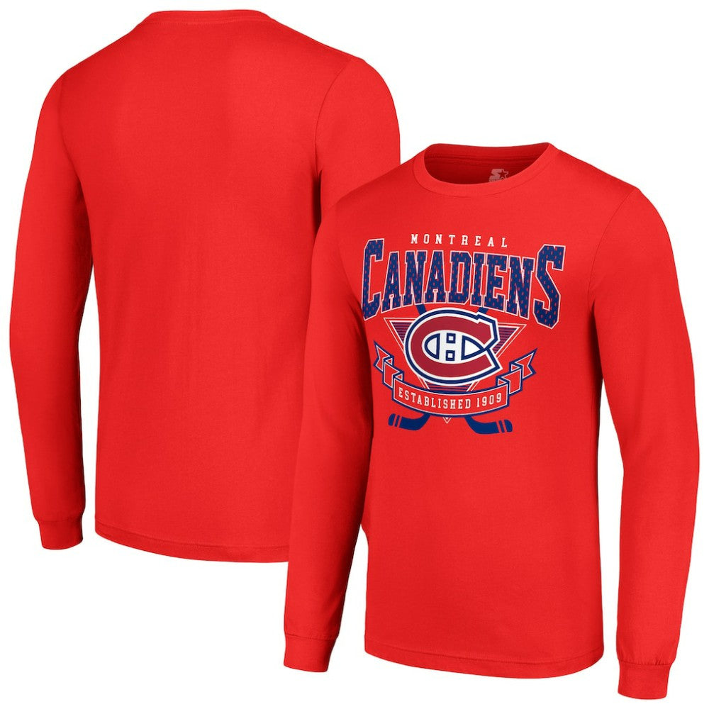 Montreal Canadiens Starter Team Logo Graphic Long Sleeve T-Shirt - Red T-shirts