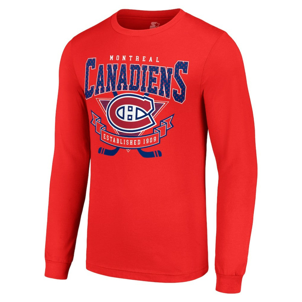Montreal Canadiens Starter Team Logo Graphic Long Sleeve T-Shirt - Red T-shirts