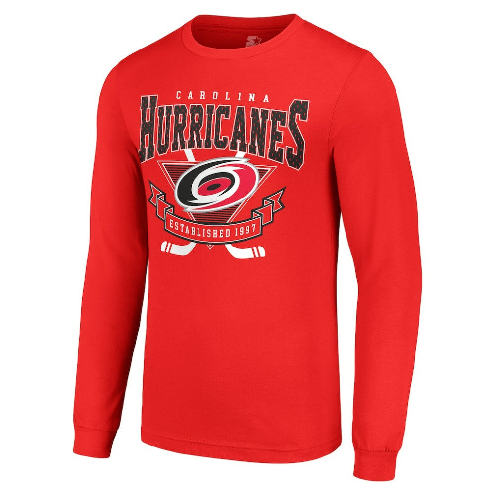 Carolina Hurricanes Starter Team Logo Graphic Long Sleeve T-Shirt - Red T-shirts