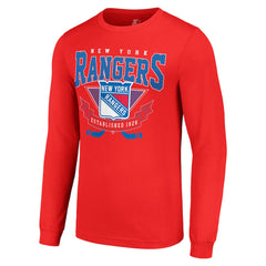 New York Rangers Starter Team Logo Graphic Long Sleeve T-Shirt - Red T-shirts