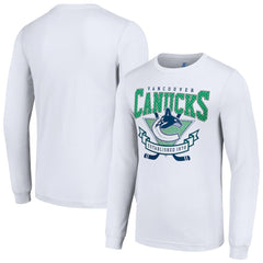 Vancouver Canucks Starter Team Logo Graphic Long Sleeve T-Shirt - White T-shirts