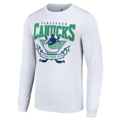 Vancouver Canucks Starter Team Logo Graphic Long Sleeve T-Shirt - White T-shirts
