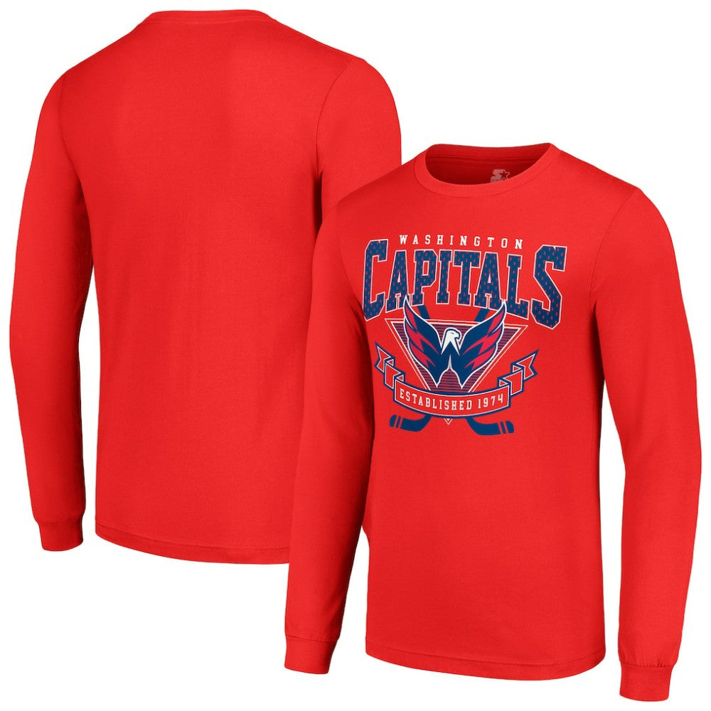 Washington Capitals Starter Team Logo Graphic Long Sleeve T-Shirt - Red T-shirts