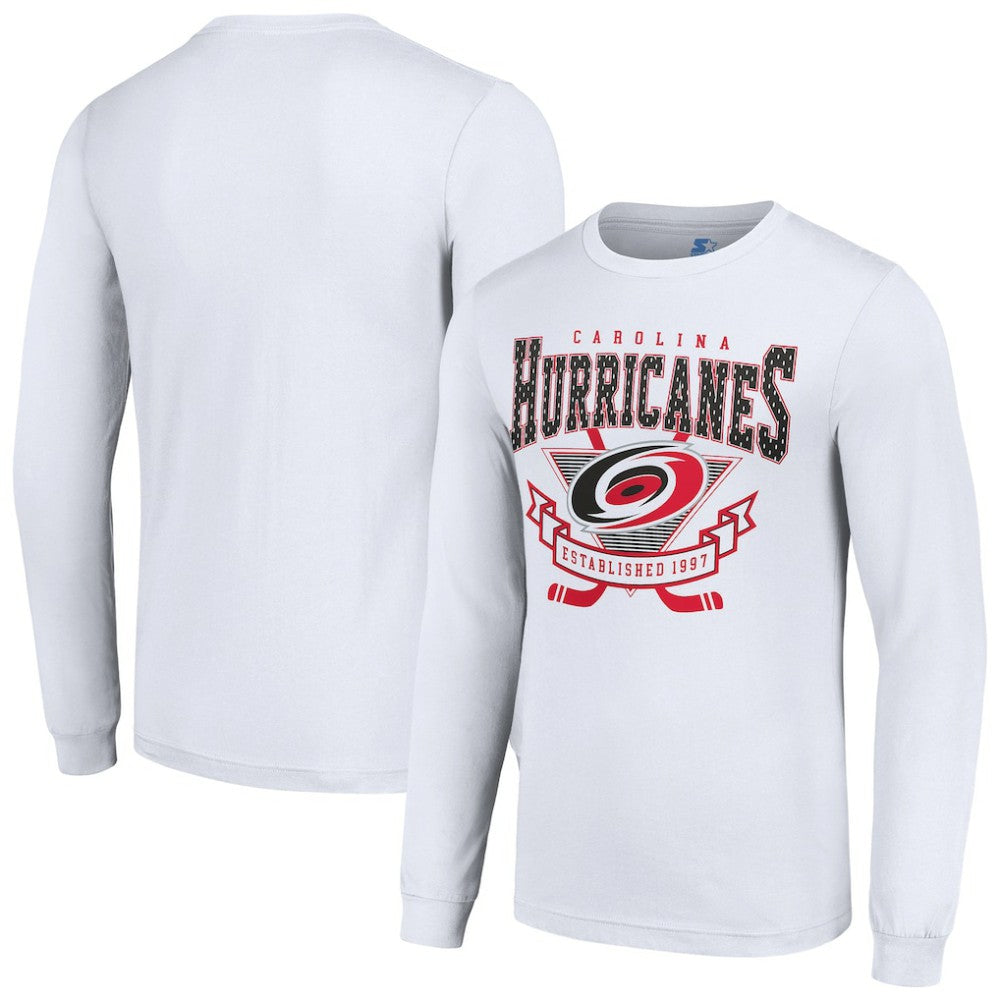 Carolina Hurricanes Starter Team Logo Graphic Long Sleeve T-Shirt - White T-shirts