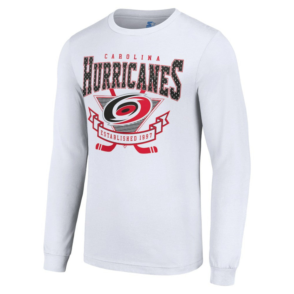 Carolina Hurricanes Starter Team Logo Graphic Long Sleeve T-Shirt - White T-shirts