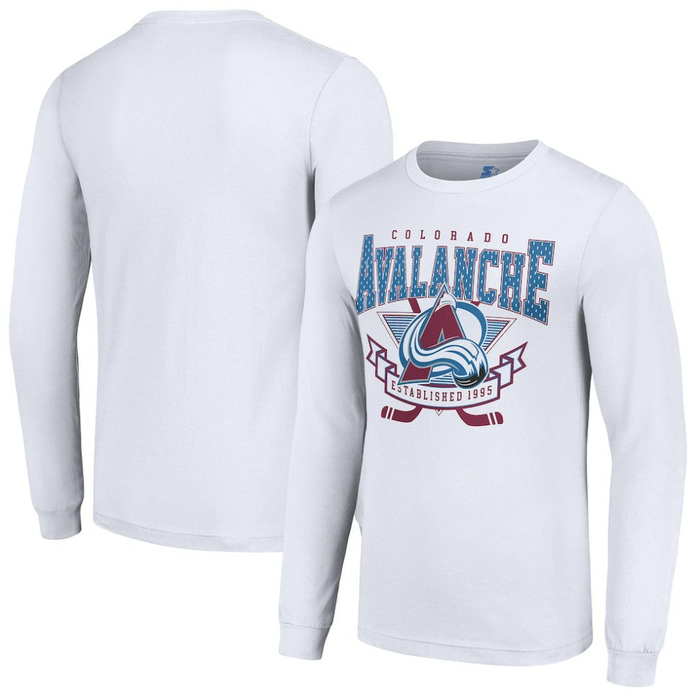 Colorado Avalanche Starter Team Logo Graphic Long Sleeve T-Shirt - White T-shirts