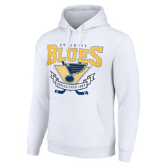 St. Louis Blues Starter Team Logo Graphic Fleece Tri-Blend Pullover Hoodie - White Hoodies