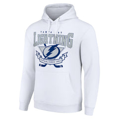 Tampa Bay Lightning Starter Team Logo Graphic Fleece Tri-Blend Pullover Hoodie - White Hoodies