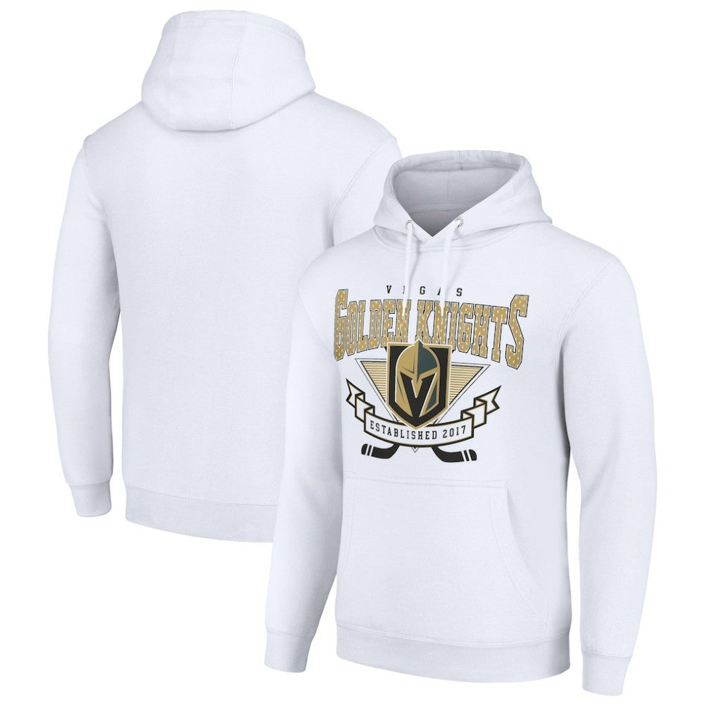 Vegas Golden Knights Starter Team Logo Graphic Fleece Tri-Blend Pullover Hoodie - White Hoodies