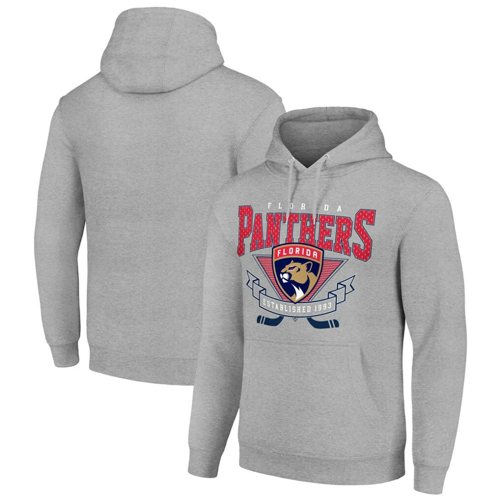 Florida Panthers Starter Team Logo Graphic Fleece Tri-Blend Pullover Hoodie - Heather Gray Hoodies