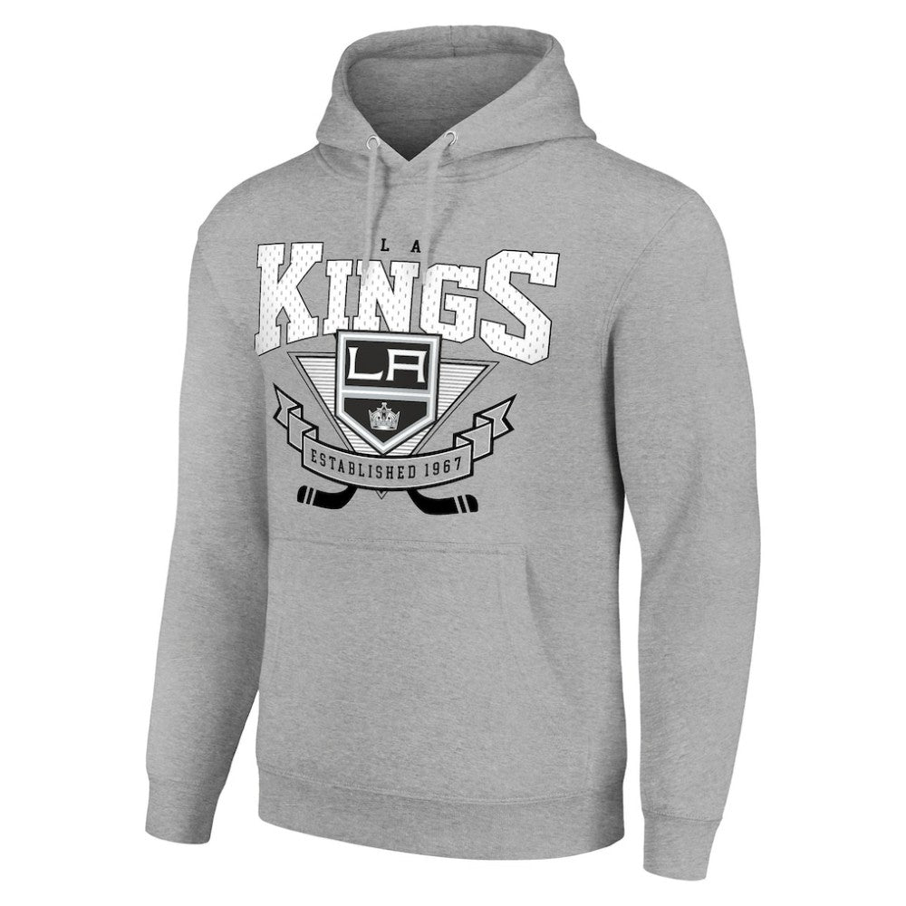 Los Angeles Kings Starter Team Logo Graphic Fleece Tri-Blend Pullover Hoodie - Heather Gray Hoodies