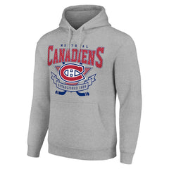 Montreal Canadiens Starter Team Logo Graphic Fleece Tri-Blend Pullover Hoodie - Heather Gray Hoodies