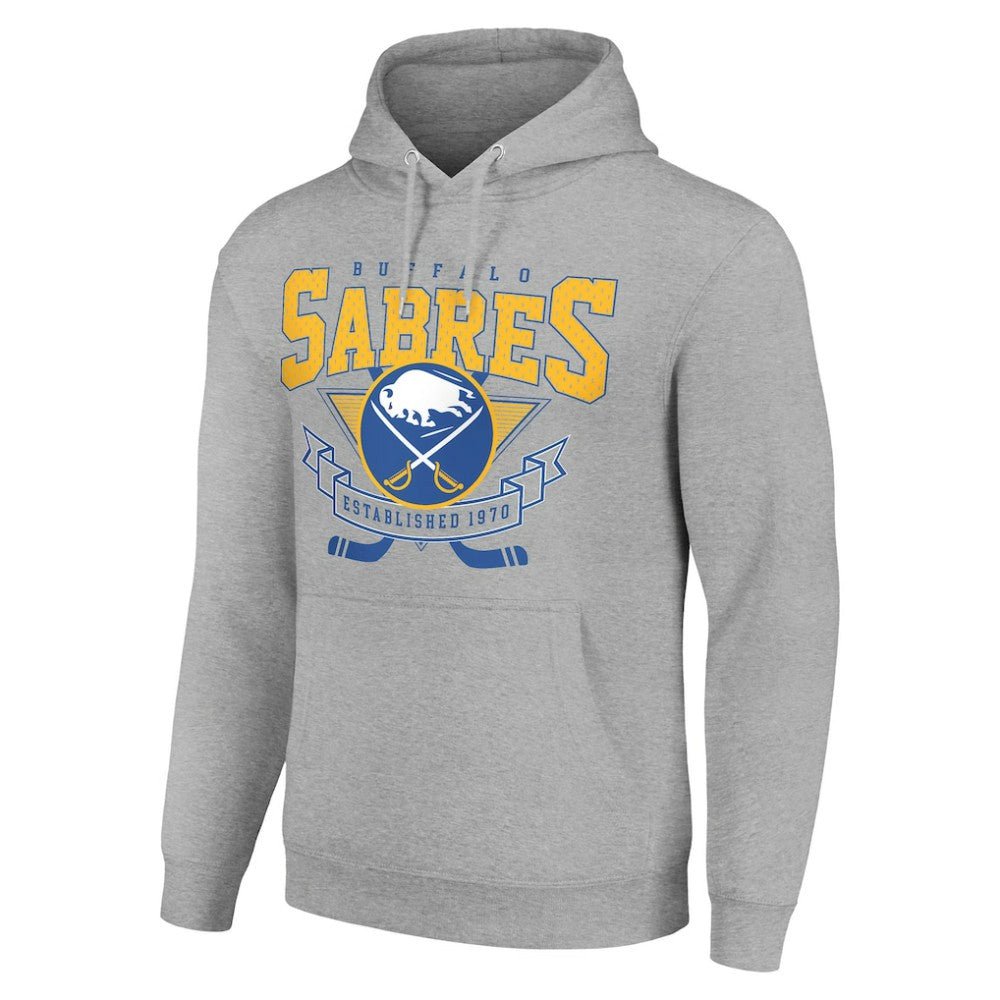 Buffalo Sabres Starter Team Logo Graphic Fleece Tri-Blend Pullover Hoodie - Heather Gray Hoodies