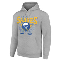 Buffalo Sabres Starter Team Logo Graphic Fleece Tri-Blend Pullover Hoodie - Heather Gray Hoodies