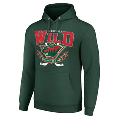 Minnesota Wild Starter Team Logo Graphic Fleece Tri-Blend Pullover Hoodie - Olive Hoodies