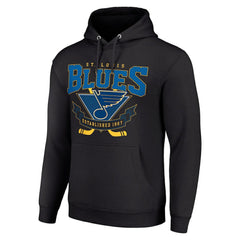 St. Louis Blues Starter Team Logo Graphic Fleece Tri-Blend Pullover Hoodie - Black Hoodies