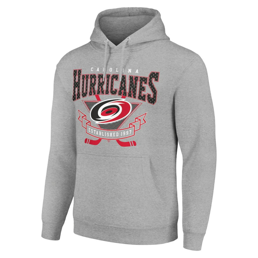 Carolina Hurricanes Starter Team Logo Graphic Fleece Tri-Blend Pullover Hoodie - Heather Gray Hoodies
