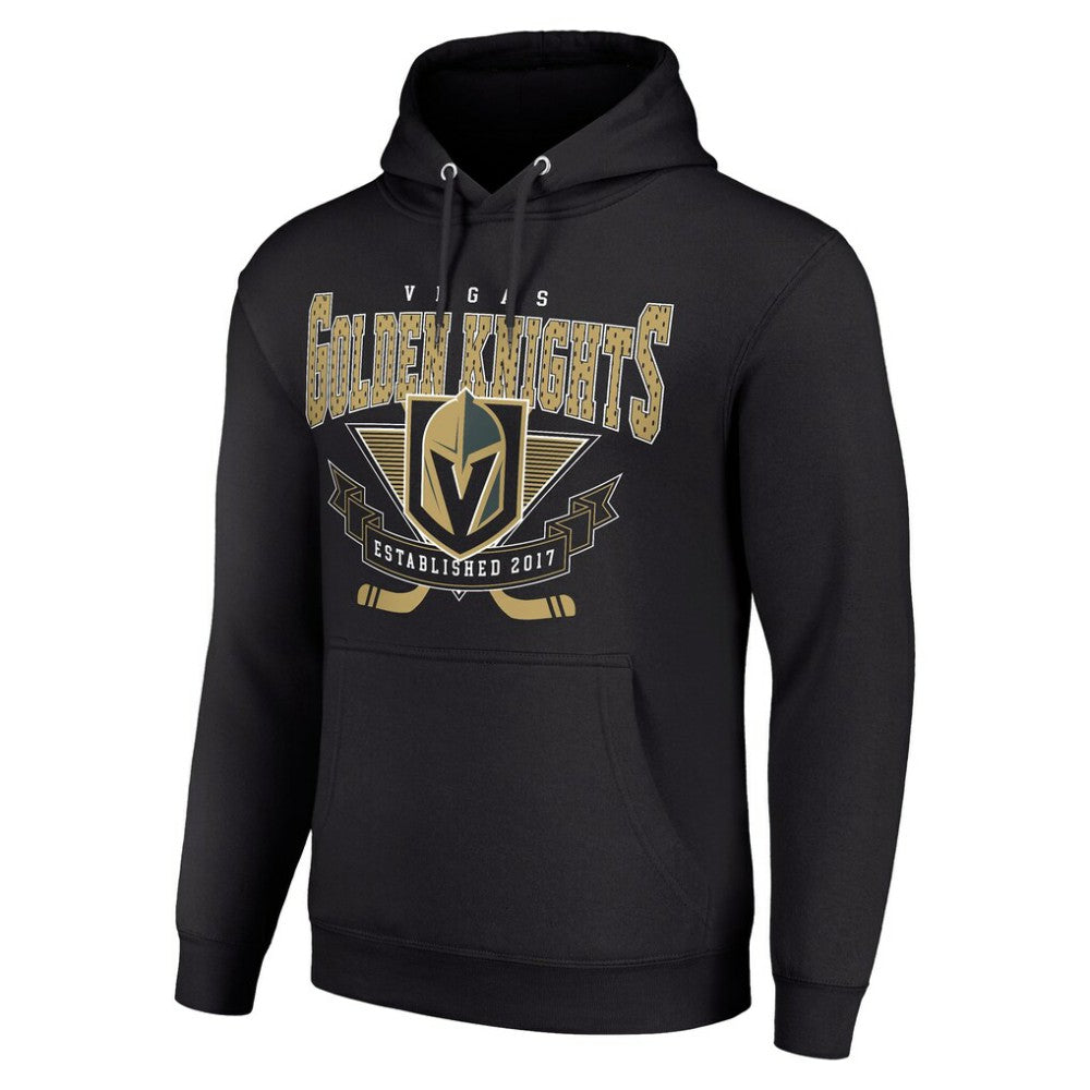 Vegas Golden Knights Starter Team Logo Graphic Fleece Tri-Blend Pullover Hoodie - Black Hoodies